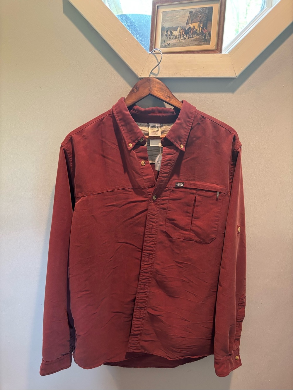 The North face- Men's Long-Sleeve Button-Down Jacket Shirt in Rust